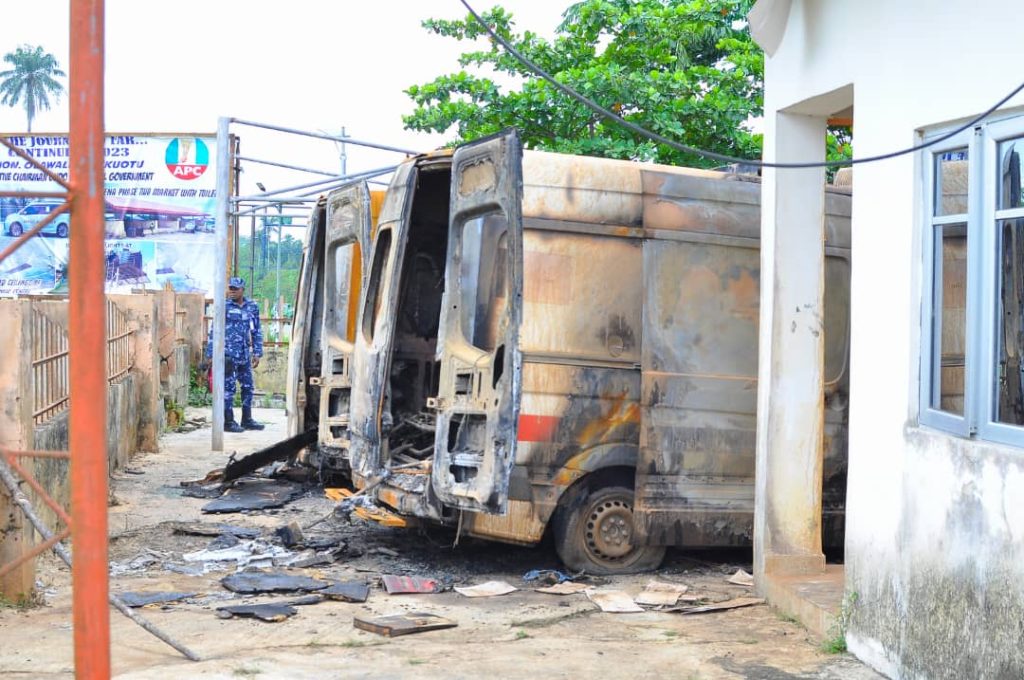 Speaker laments as fire razes LG Secretariat, ODEMSA building in Ondo Ondo-LG-Secretariat-Fire