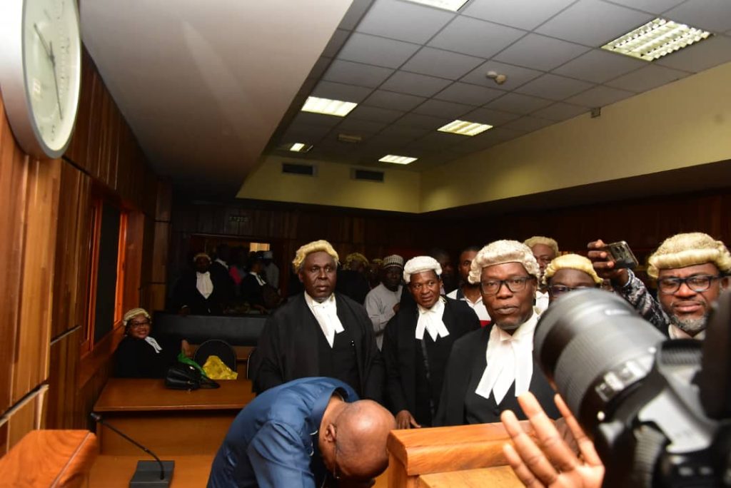 Drama As Emefiele Dodges Camera In Court Emefiele in Court