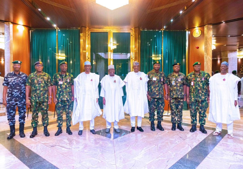You Are Making Good Progress, Tinubu Hails Security Chiefs Tinubu-Security-Chiefs