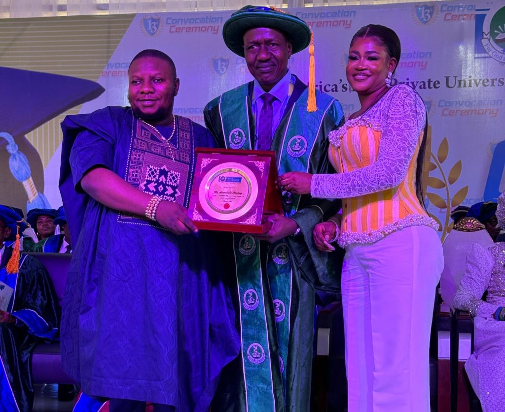 Convocation: Caleb University Honours Gov. Alia, IGP Egbetokun, T.Pumpy Boss T.Pumpy-Boss-Caleb-University-Award 2