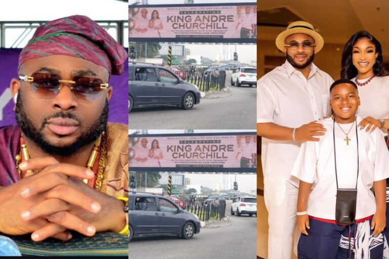 Churchill Clarifies Viral Billboard Featuring Tonto Dikeh, Son